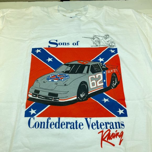 Vintage LEE 1990s Unworn Sons of Confederate Veterans Racing Tee Shirt XXL - Picture 1 of 7